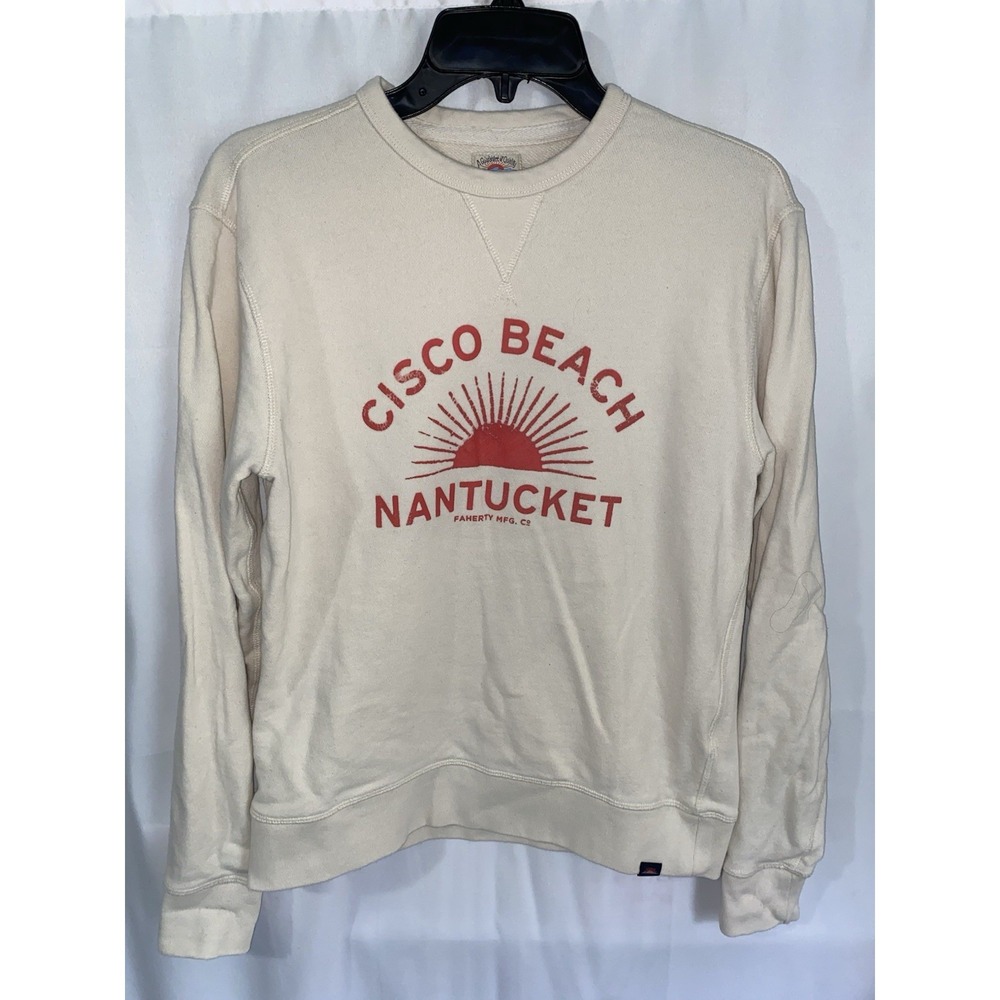 Faherty Cisco‎ Beach Nantucket Crewneck Sweatshirt Sz Small Coastal Surf Graphic